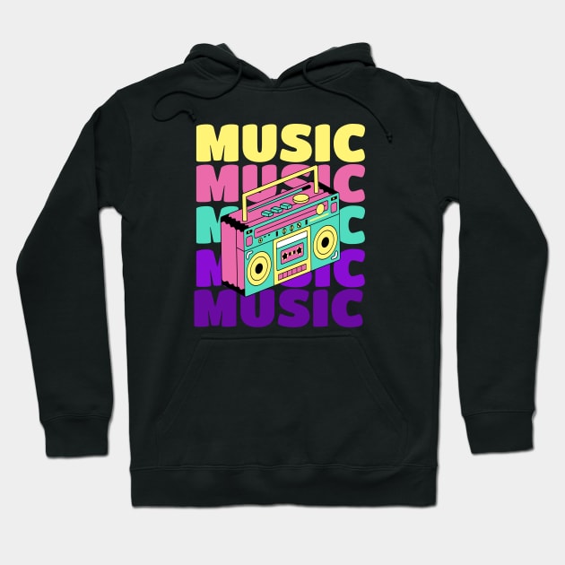 Retro 80s Music Hoodie by Curio Pop Relics